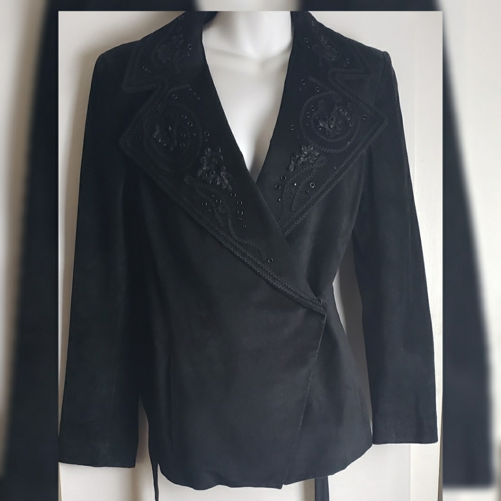 Oscar de la renta leather jacket
